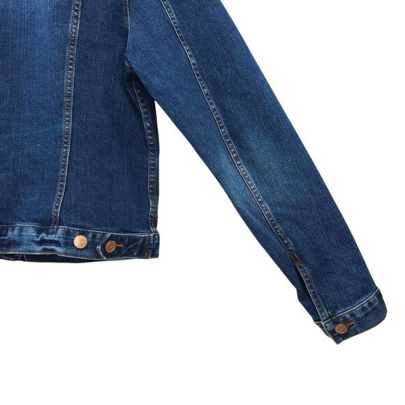 LOFT Denim Western Jacket Womens L Button Front Cropped Long Sleeve Pockets - Picture 15 of 16